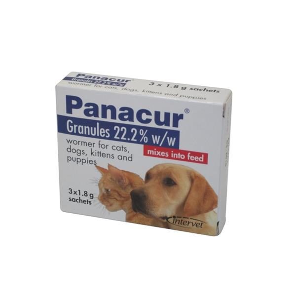 Panacur Wormer (22 granules) Cat & Dog 3 x 1.8g TFM Farm & Country